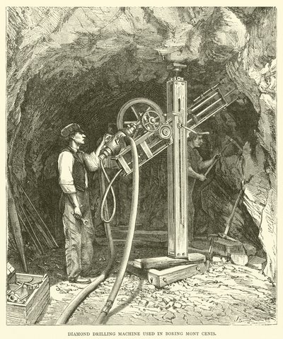 Diamond Drilling Machine used in boring Mont Cenis by English School