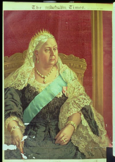 Diamond Jubilee presentation of Queen Victoria, from The Times by English School