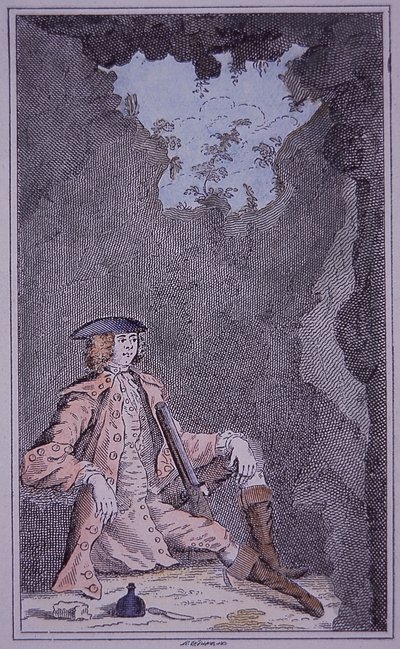 Dick Turpin hiding in a cave, from Richard Bayes