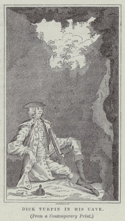 Dick Turpin in His Cave by English School