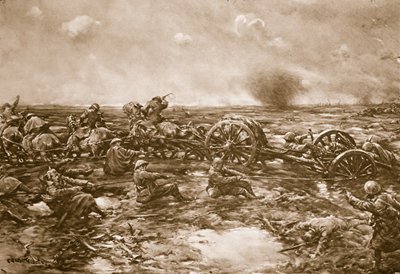 Difficulties of Gun Transport, 1914-19 by English School