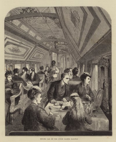 Dining Car on the Union Pacific Railway by English School