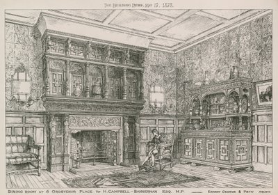 Dining Room at 6 Grosvenor Place for H Campbell-Bannerman, MP by English School