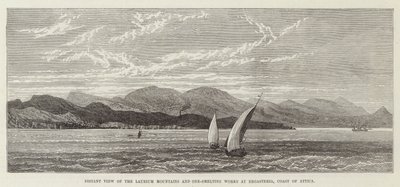 Distant View of the Laurium Mountains and Ore-Smelting Works at Ergasteria, Coast of Attica by English School