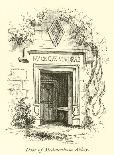 Door of Medmenham Abbey by English School