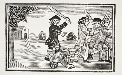 Dr. Faustus trick on twenty students, illustration from Chap-books of the Eighteenth Century by John Ashton, pub. 1882 by English School