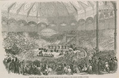 Drawing of the lottery of the Golden Ingote in the Circus of the Champs Elysees, Paris, France by English School