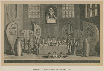 Drawing the state lottery in Guildhall, 1763 by English School