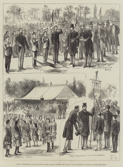 Drill Competition of the London Board Schools before the Prince and Princess of Wales at Buckhurst Hill (engraving) by English School