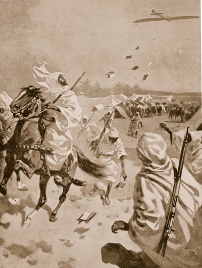 Dropping Pamphlets on the Arabs During the Italo-Turkish War (1911-12) by English School