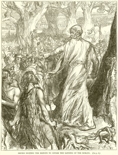 Druids Inciting the Britons to Oppose the Landing of the Romans by English School