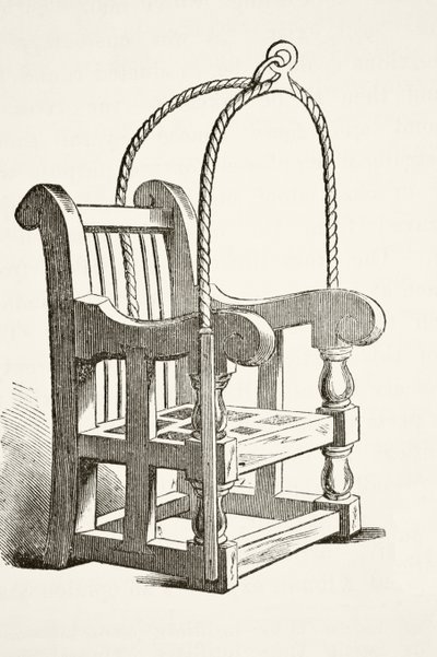 Ducking stool used in the 15th century, from The National and Domestic History of England by William Hickman Smith Aubrey published London, c.1890 by English School
