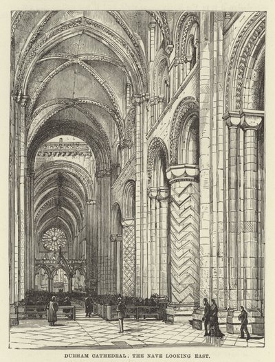 Durham Cathedral, the nave looking east by English School
