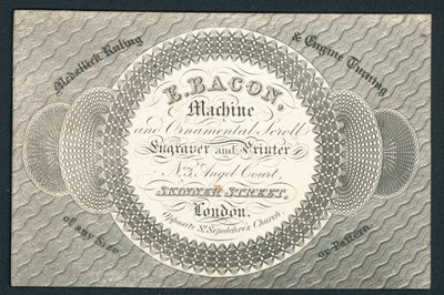 E Bacon, engraver and printer by English School