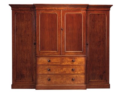 Early Victorian Breakfront Wardrobe, Designed by Heal & Son by English School