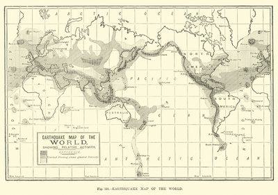 Earthquake Map of the World by English School