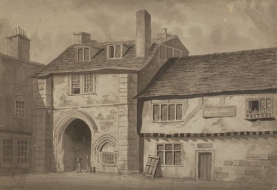 East View of the Gateway to the Abbey of St Saviour, Bermondsey, c.1825 by English School