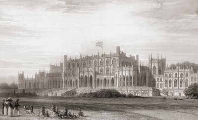 Eaton Hall, Cheshire, England in the Early 19th Century. From Churton