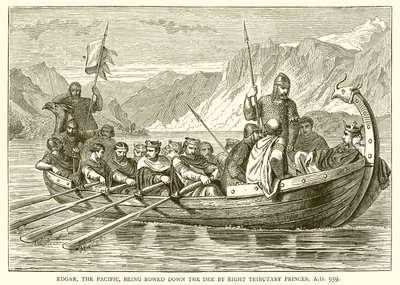 Edgar, the Pacific, being Rowed down the Dee by Eight Tributary Princes, A.D. 959 by English School