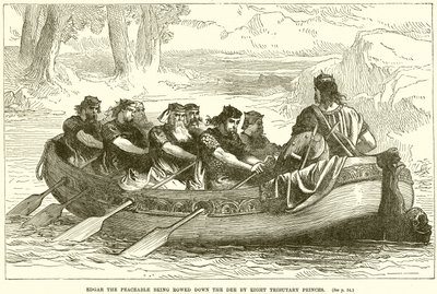Edgar the Peaceable Being Rowed Down the Dee by Eight Tributary Princes by English School