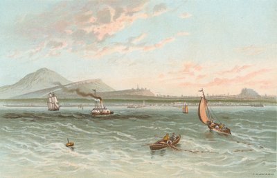 Edinburgh from the Firth of Forth by English School
