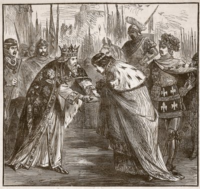 Edward receiving King John of France (Illustration from Cassell