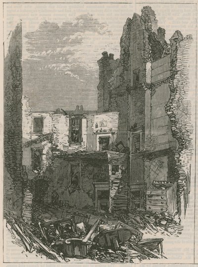 Effects of the Explosion at Clerkenwell: Interior of Houses in Corporation Lane by English School