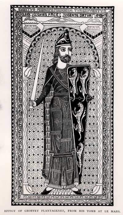 Effigy of Geoffrey Plantagenet from his tomb at Le Mans by English School