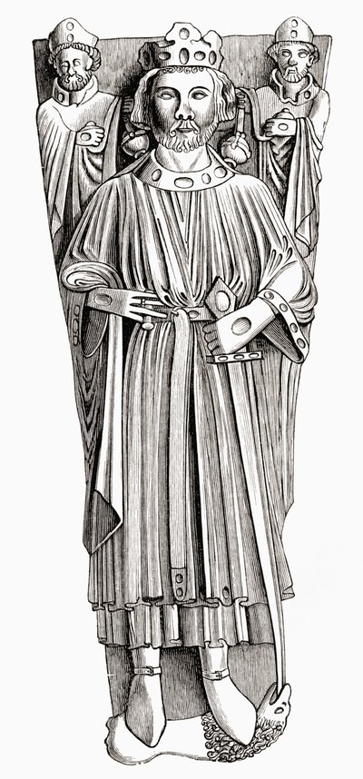 Effigy of King John on His Tomb in Worcester Cathedral, from 