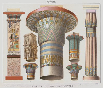 Egyptian, Egyptian Columns and Pilasters by English School