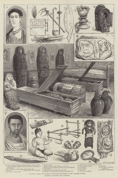 Egyptian, Greek, and Roman Antiquities Discovered by Mr. Flinders Petrie by English School