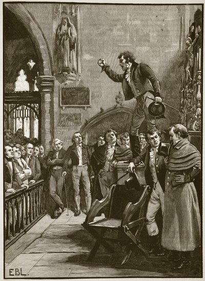 Election meeting in Ireland, 1825, illustration from Cassell