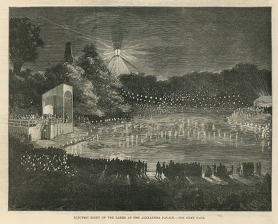 Electric Light on the Lakes at the Alexandra Palace by English School