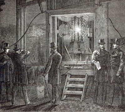 Electrical apparatus for the Clock Tower, Houses of Parliament from The Illustrated London News, 16th August 1873 by English School