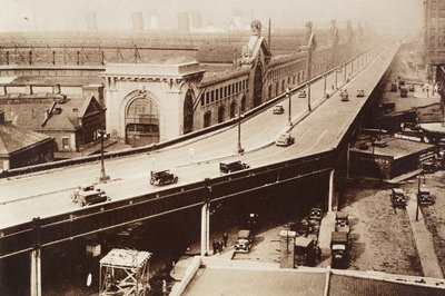 Elevated motor highway, Jersey City, New York, United States of America by English School