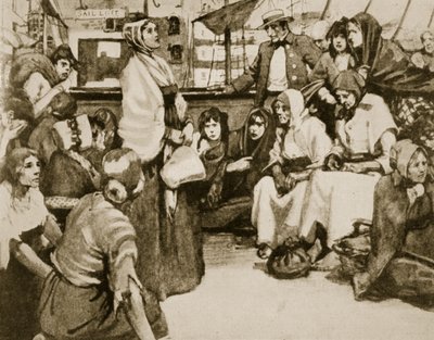 Elizabeth Fry speaking to the prisoners on a convict ship by English School