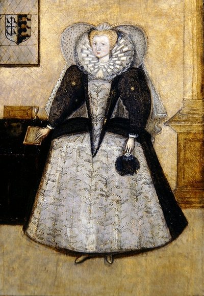 Elizabethan Portrait of a Young Married Mrs. Golbourne, nee Fleetwood by English School