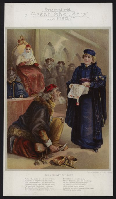 Ellen Terry as Portia in The Merchant of Venice by English School
