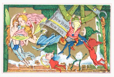 Elves and Angels Celebrating New Year by English School