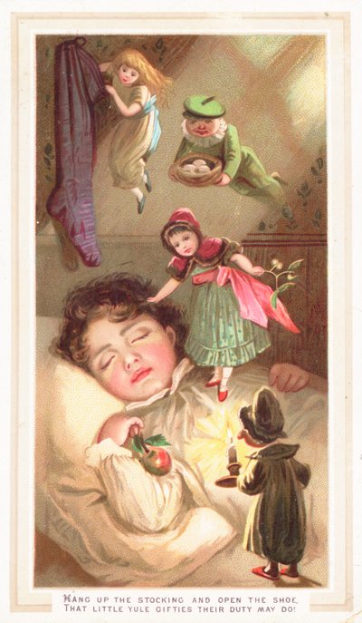 Elves Delivering Christmas Gifts by English School