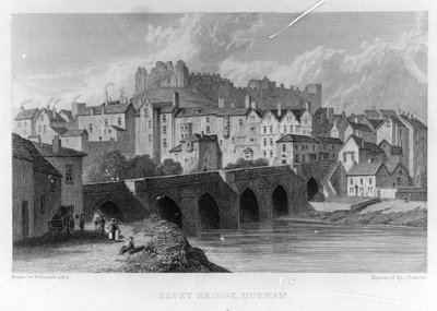 Elvet Bridge, Durham, engraved by Frances after W. Westall, 1829 by English School