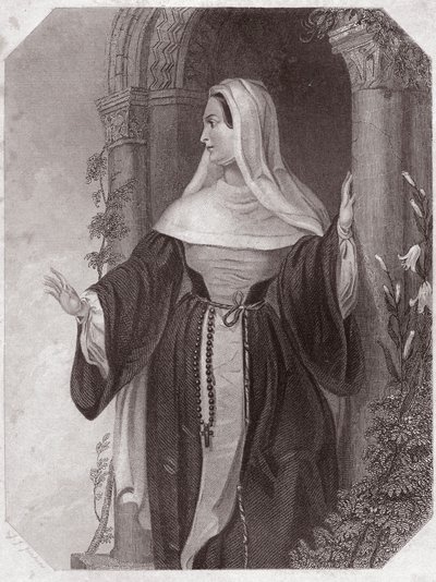 Emilia, Wife of Aegeon, Abbess of a Community of Ephesus (The Comedy of Errors) (circa 1838) from Gallery of the Women of Shakespeare by English School