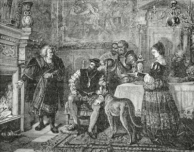 Emperor Charles V visiting the Fuggers, 1882 by English School