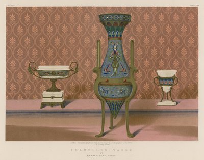 Enamelled Vases by Barbedienne, Paris by English School