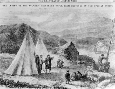 Encampment of workmen of the telegraph company on the road between Killarney and Valencia by English School