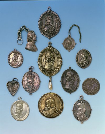 English Civil War Badges for the supporters of Charles I by English School