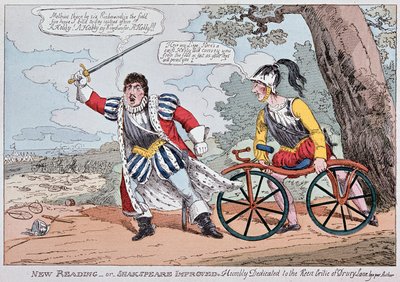 English humorous drawing on the military bicycle by English School