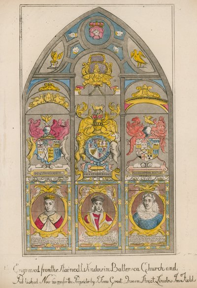 Engraved from the Stained Glass Window in Battersea Church by English School