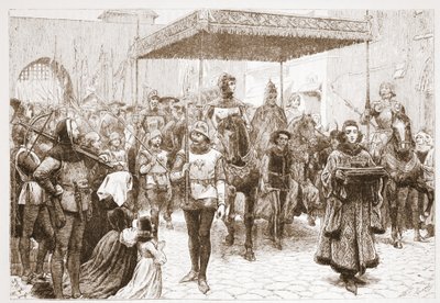 Entrance of Pope John into Constance, illustration from The History of Protestantism by James Aitken Wylie, 1878 by English School