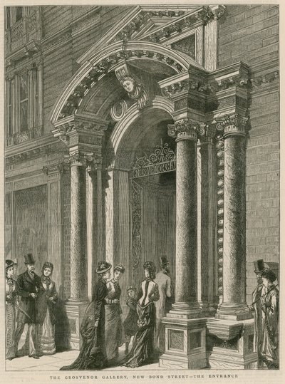Entrance of The Grosvenor Gallery, New Bond Street, London by English School